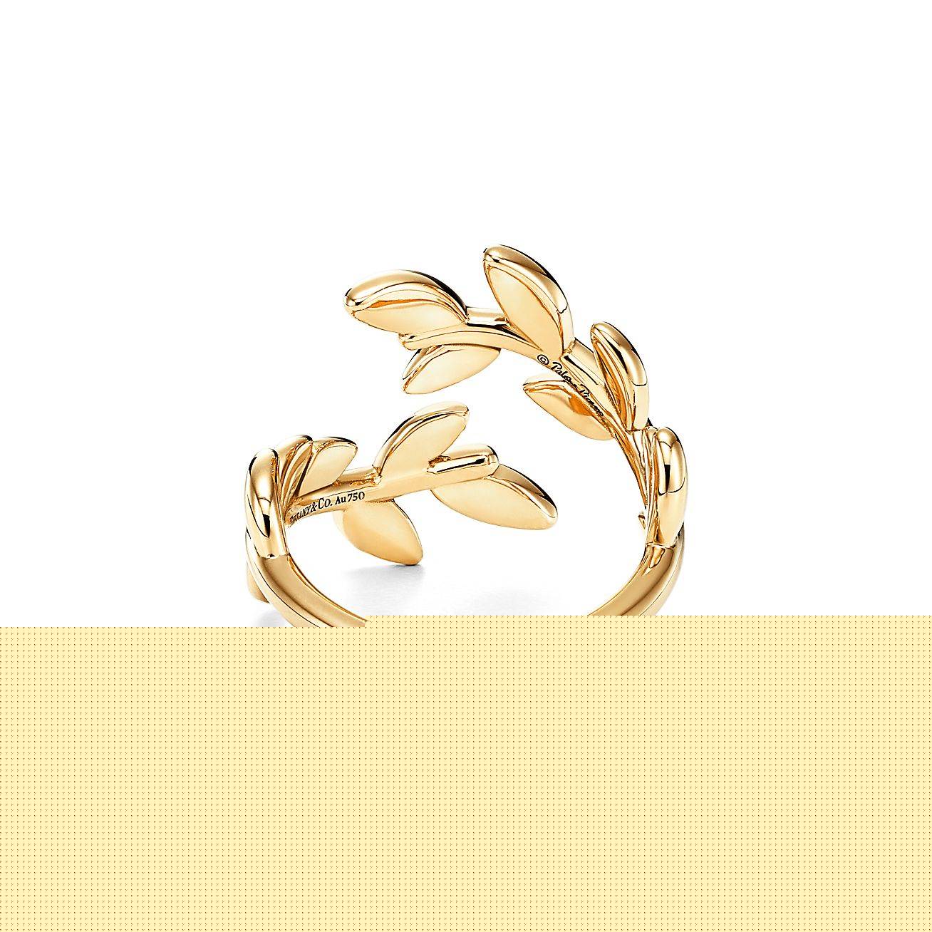 T*f*ny paloma picasso® olive leaf bypass ring in yellow gold