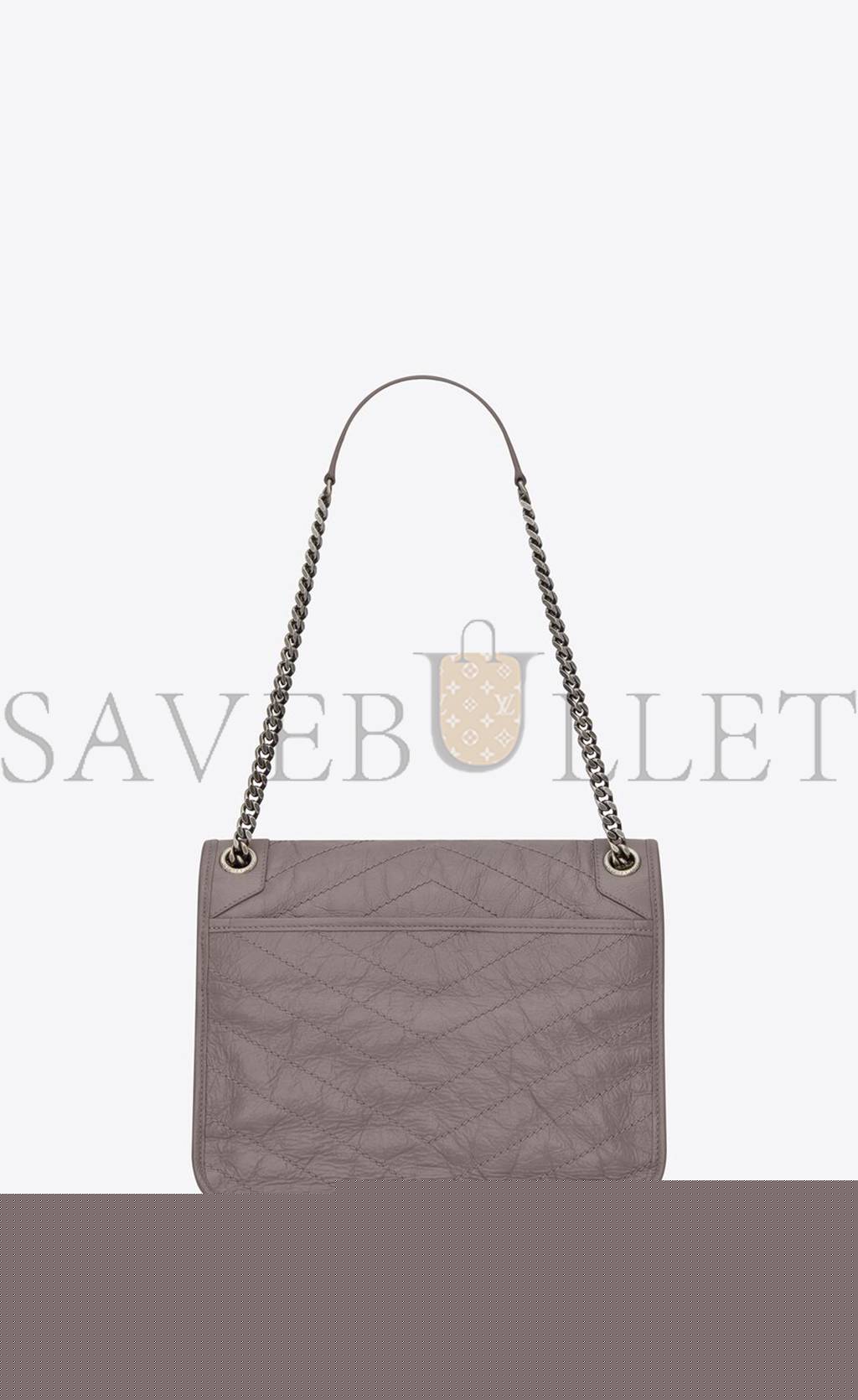 Y*L niki medium chain bag in crinkled vintage leather 4988940en041202 (28*20*8.5cm)