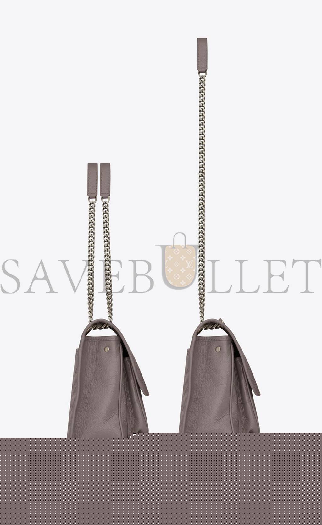 Y*L niki medium chain bag in crinkled vintage leather 4988940en041202 (28*20*8.5cm)