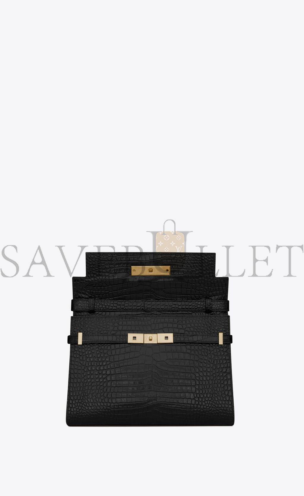Y*L manhattan shoulder bag in crocodile-embossed shiny leather 579271dnd0j1000 (29*20*7.5cm)