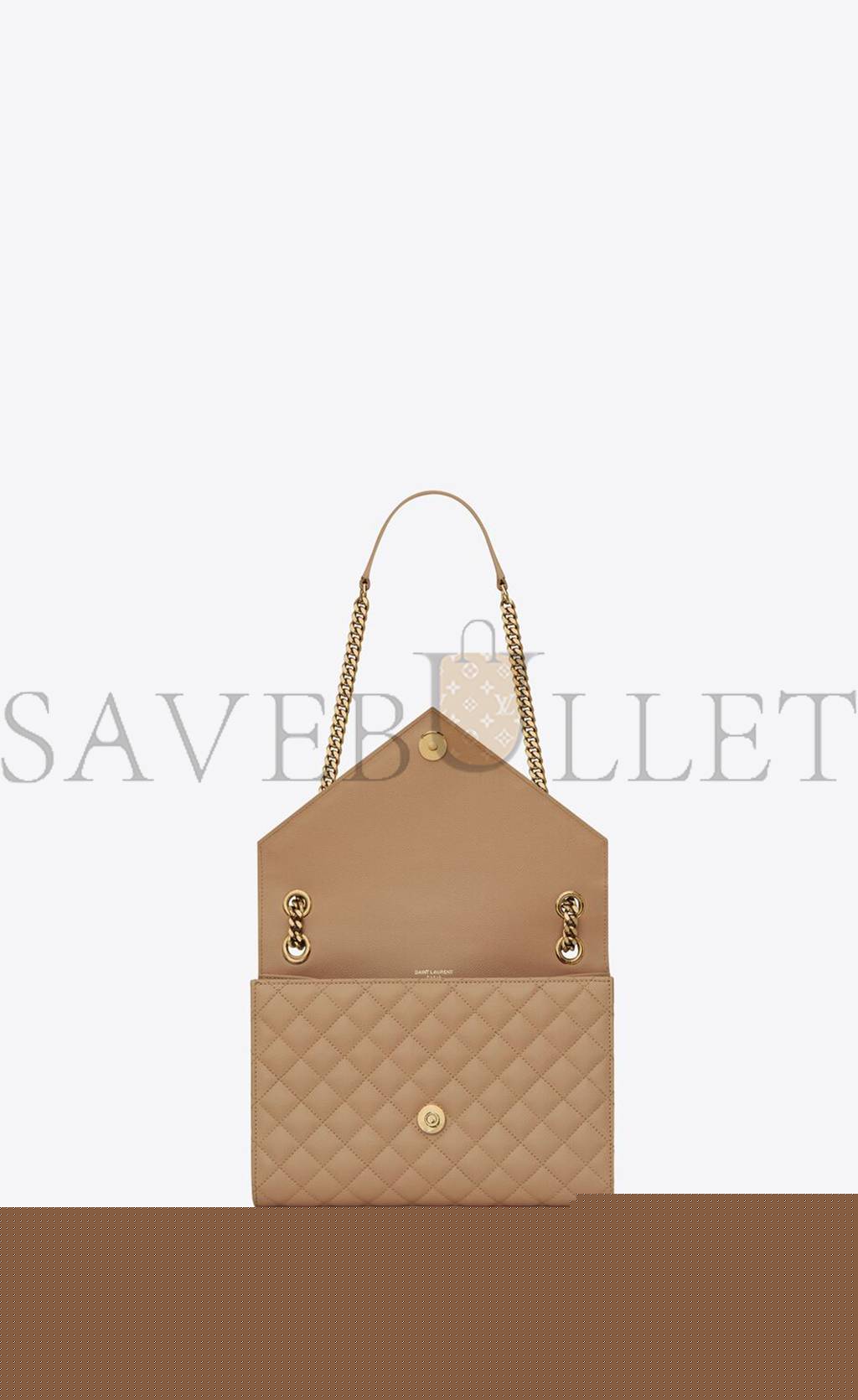 Y*L envelope medium chain bag in mix matelassé grain de poudre embossed leather 600185bow912346 (24*17.5*6cm)