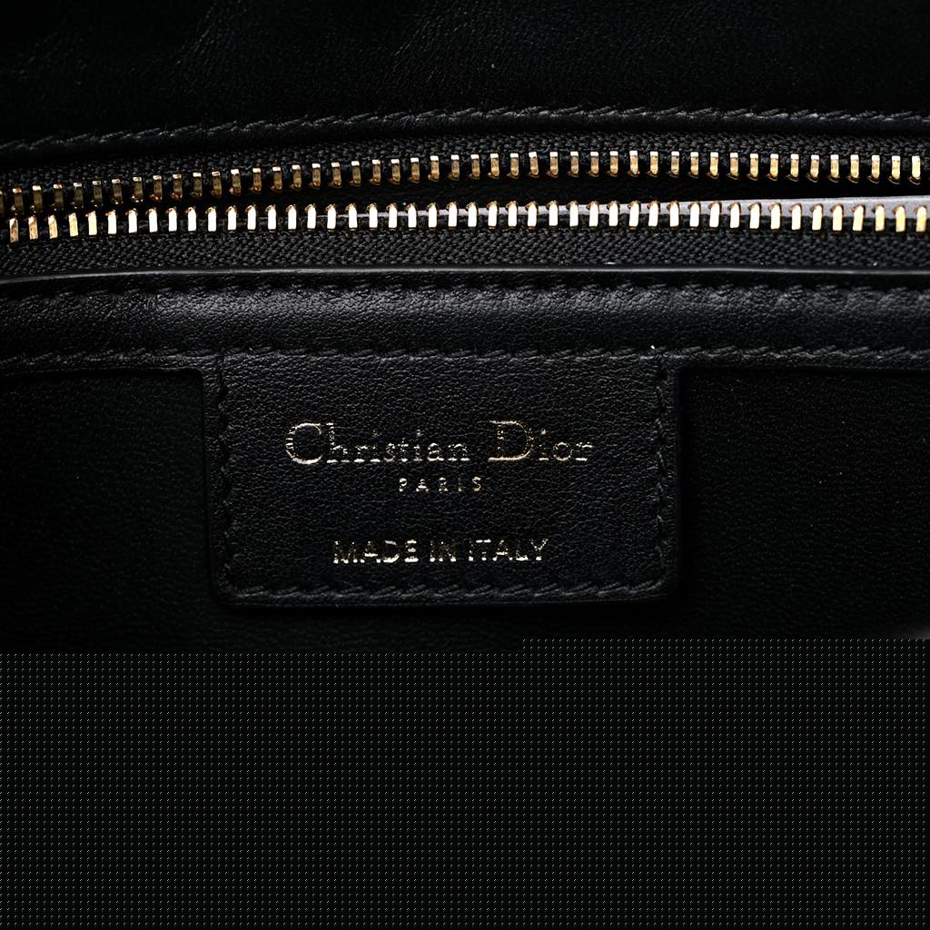 D*or technical canvas macro houndstooth medium caro bag black white (25*15*8.9cm)