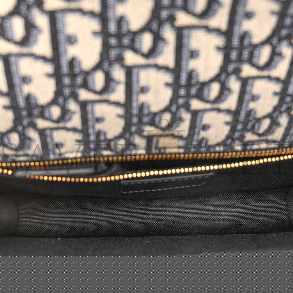 D*or oblique 30 montaigne chain flap bag blue (25*15*8.9cm)