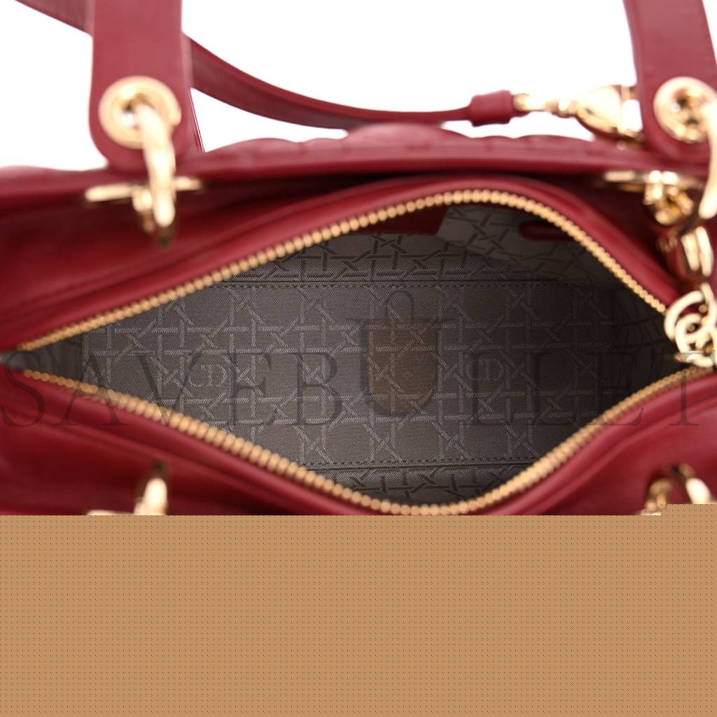 D*or lambskin cannage medium lady D*or red (23*20*12.1cm)