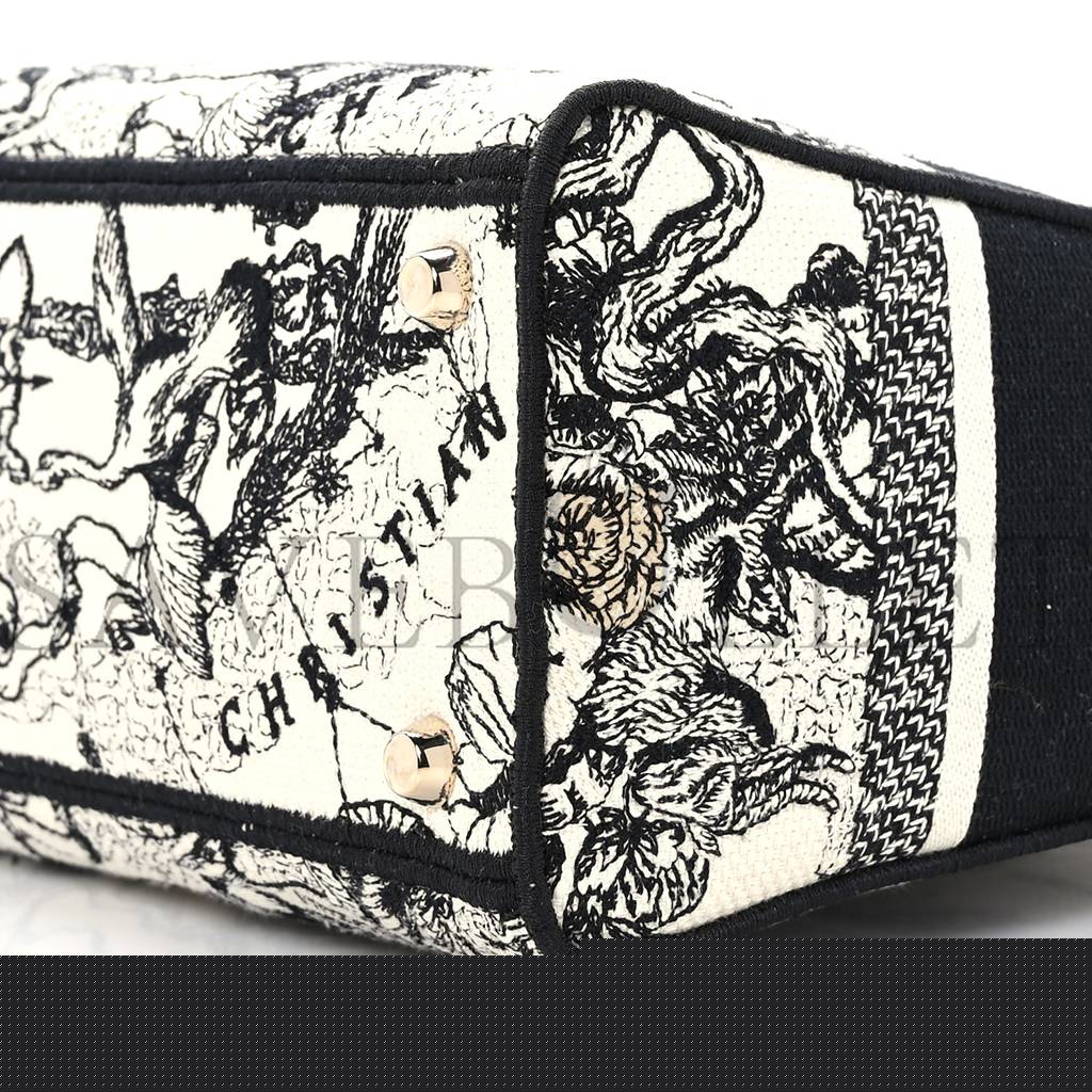 D*or canvas embroidered zodiac toile de jouy medium lady d-lite latte (23*20*11.4cm)