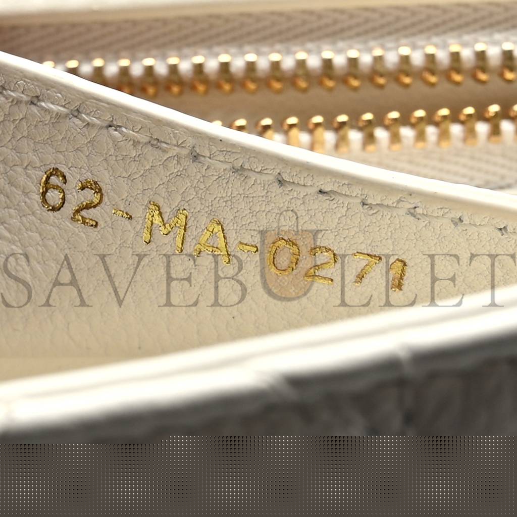 d*or S*pple calfskin cannage medium caro bag ivory (25*15*8.9cm)