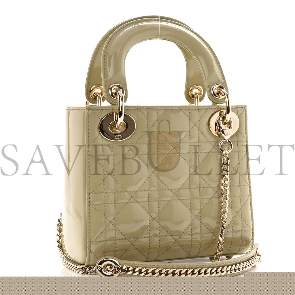 D*or patent cannage mini lady D*or sage green (17*15*7cm)