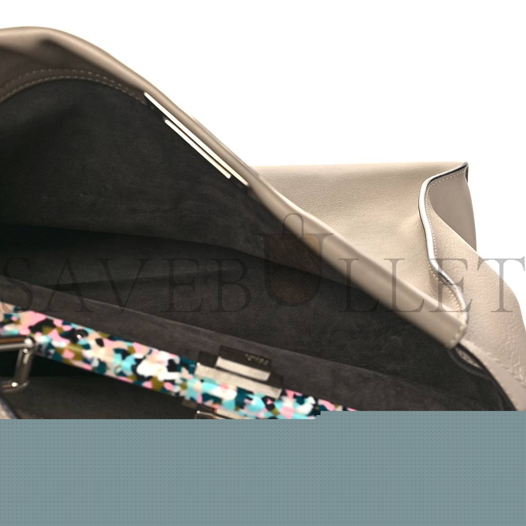 F**di vitello seta plexiglass granite large peekaboo iconic satchel tortora (40*29*17cm)