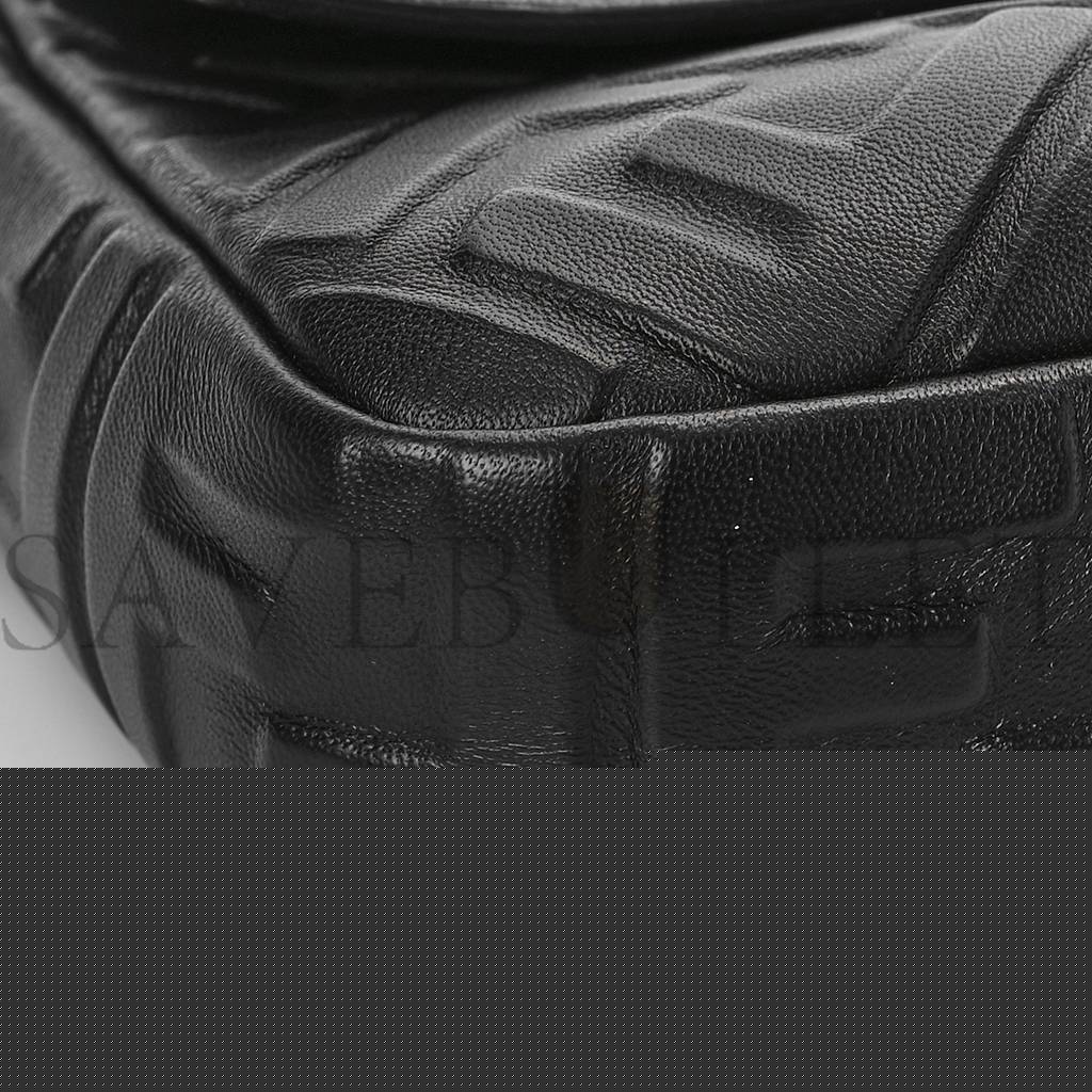 F**di nappa ff 1974 embossed large baguette black (31*20*5cm)