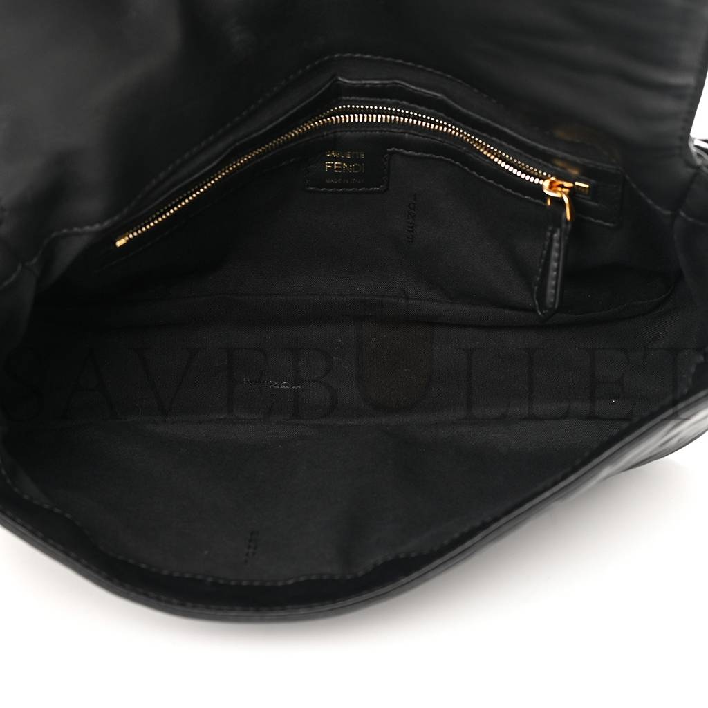 F**di nappa ff 1974 embossed baguette black (27*15*6cm)