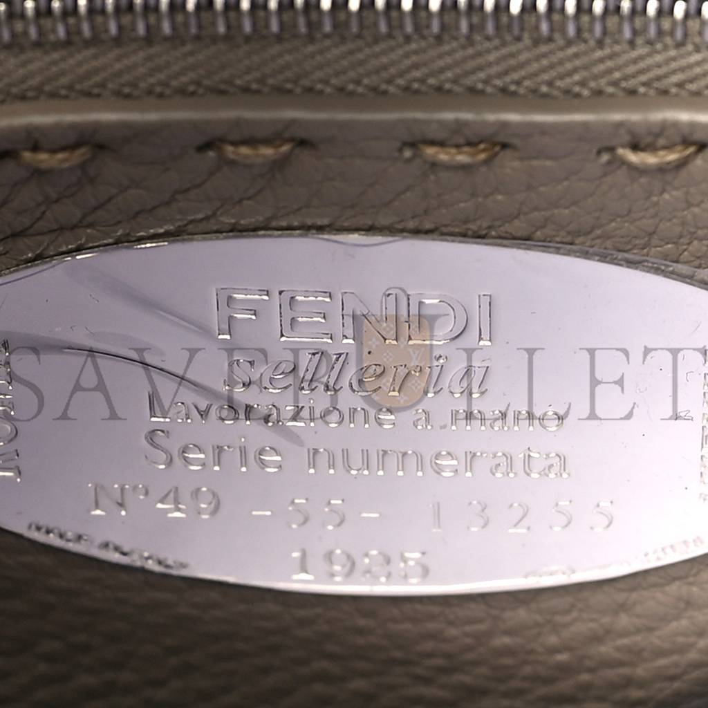 F**di cuoio roma selleria chamois bi-color medium peekaboo iconic essentially satchel sky blue latte (27*21*12cm)