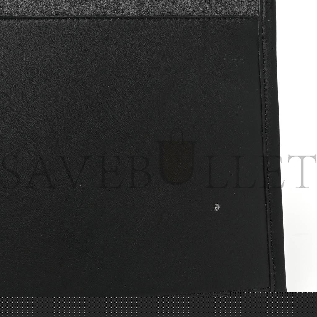 F**di melange flannel plexiglass satin logo embroidered threaded edge medium F**di sunshine shopper tote grigio black (40*34*20cm)